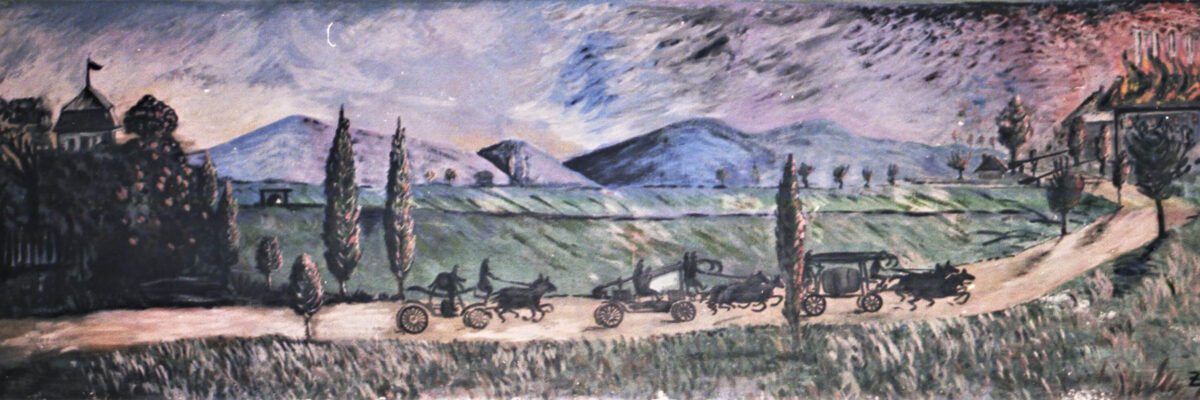 Anfahrt des Löschzuges zu einem Brand in der Zementfabrik