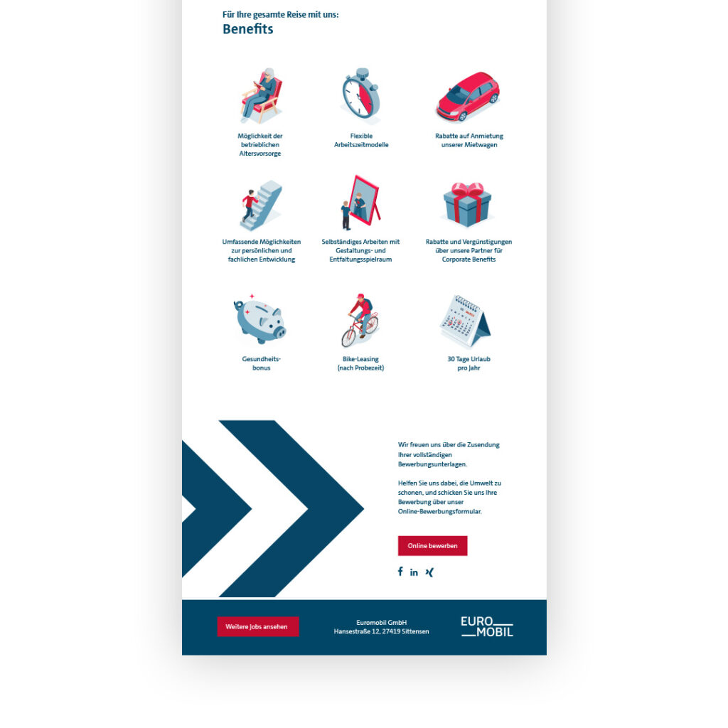 VWFS Rent-a-Car Screenshot 3 Screenshot des untersten Bereichs der Karriereseite von VWFS Rent-a-Car